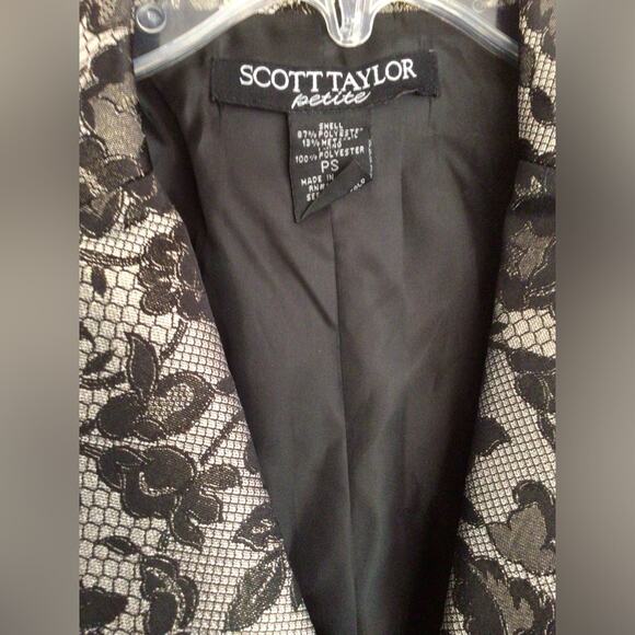 Scott Taylor Petite black lace tan two Blazer with Pockets size petite small - Picture 4 of 7